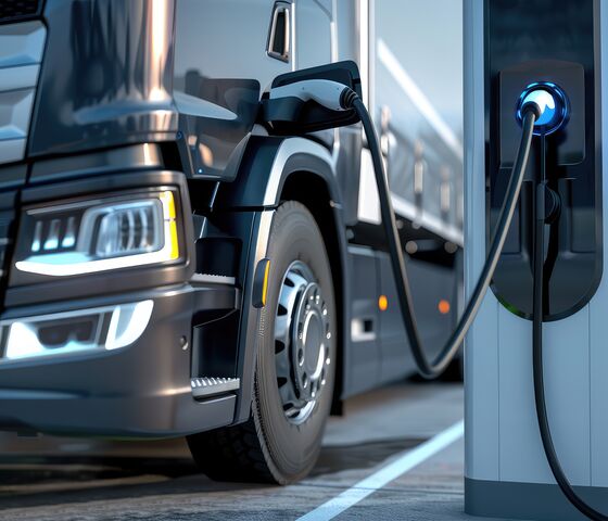 foto elektrische vrachtwagen